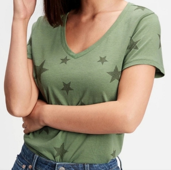 Gap favorite t-shirt Star Print Olive green S - Picture 9 of 9
